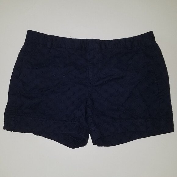 GAP Navy Blue Eyelet Short Shorts Size 2 Summer 100% Cotton - Picture 1 of 7